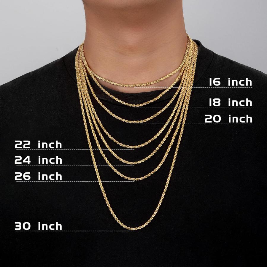 並行輸入品】メンズゴールドチェーン ゴールドネックレス 22インチ