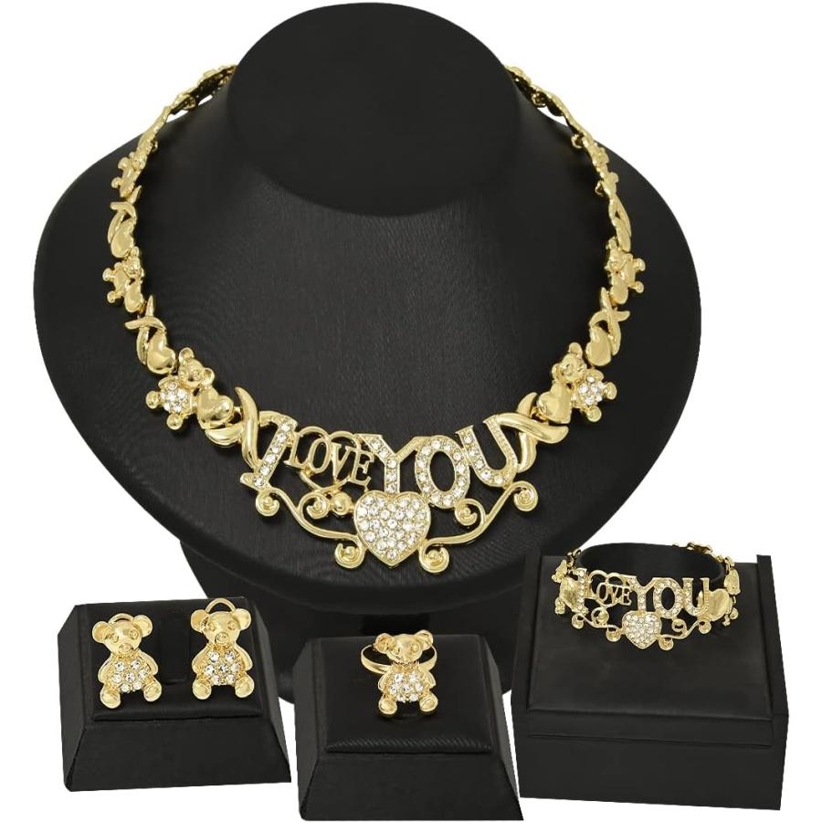 【並行輸入品】XOXO レディースジュエリーネックレスセット 18Kゴールドメッキ 花嫁 ブライズメイド ファッション ラインストーン ウェディングジ |  | 03