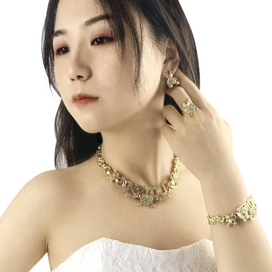 【並行輸入品】XOXO レディースジュエリーネックレスセット 18Kゴールドメッキ 花嫁 ブライズメイド ファッション ラインストーン ウェディングジ |  | 04