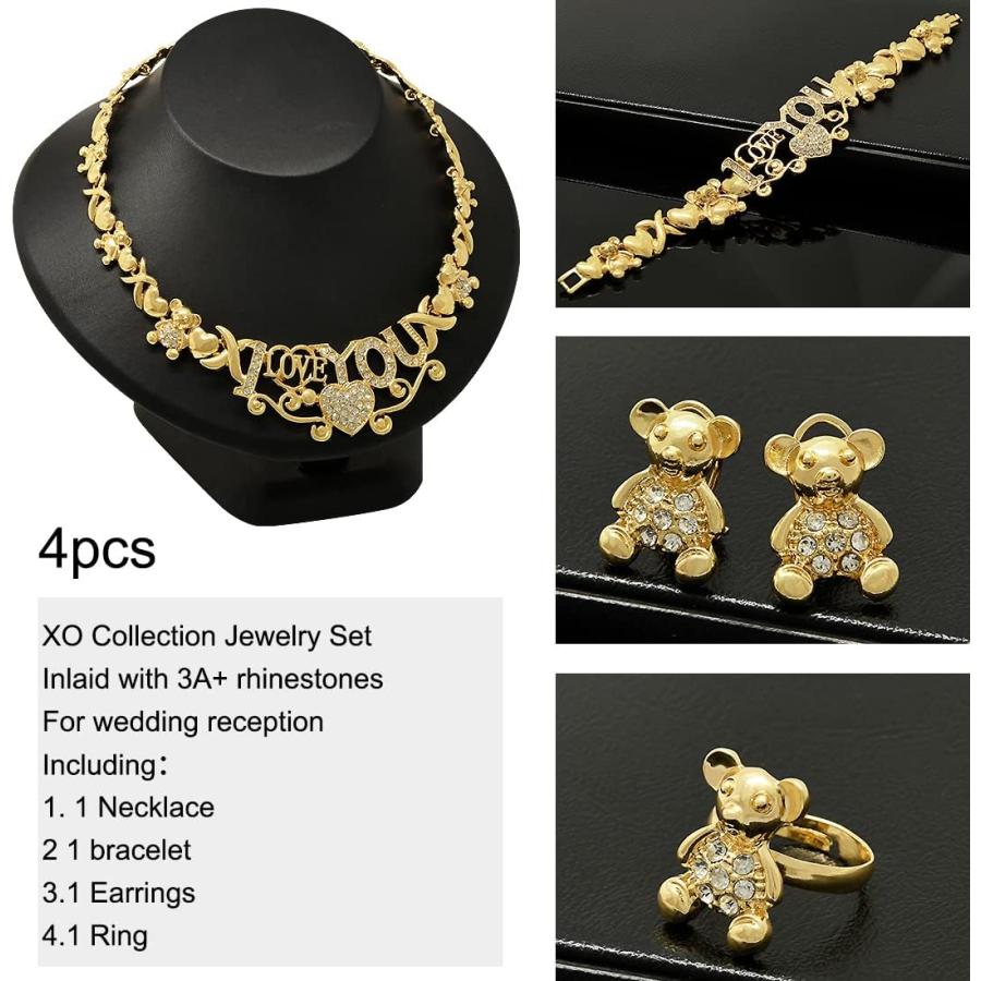 【並行輸入品】XOXO レディースジュエリーネックレスセット 18Kゴールドメッキ 花嫁 ブライズメイド ファッション ラインストーン ウェディングジ |  | 05