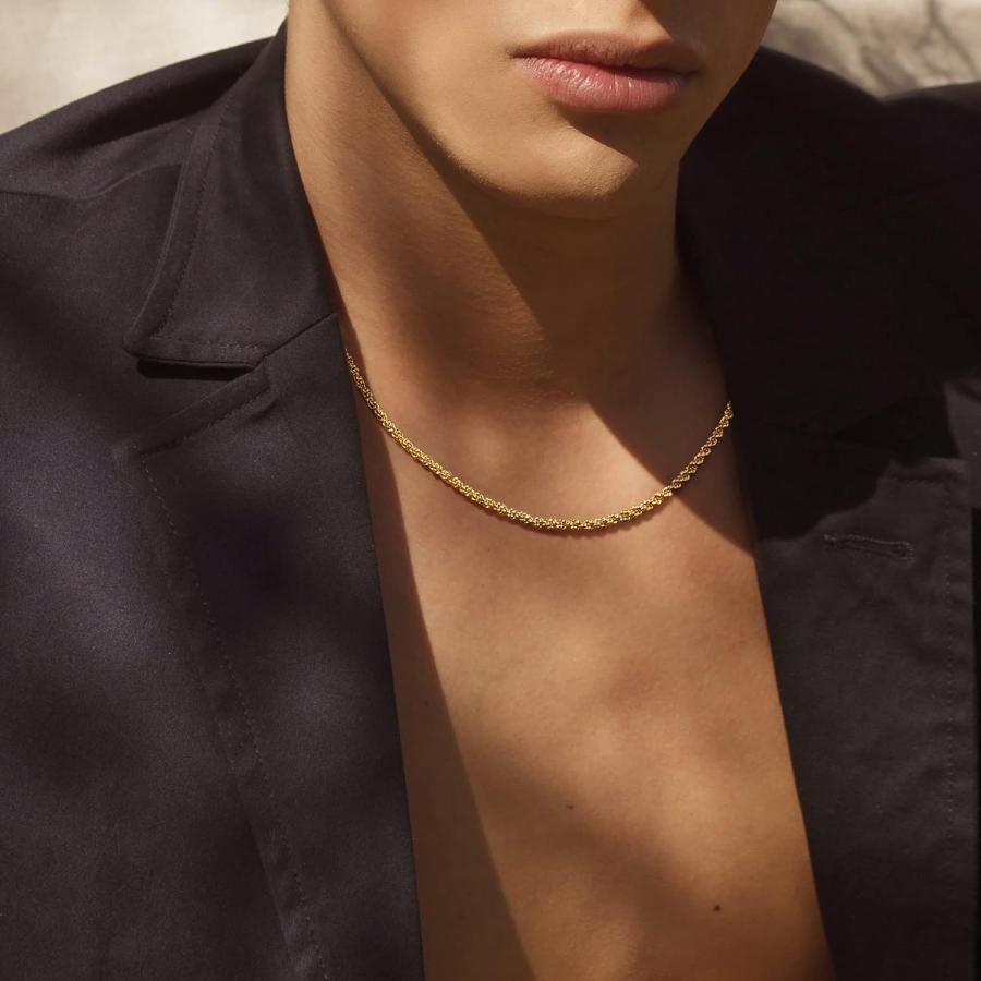 ゴールド チェーン ネックレス 並行輸入品】メンズゴールドチェーン ゴールドネックレス 22