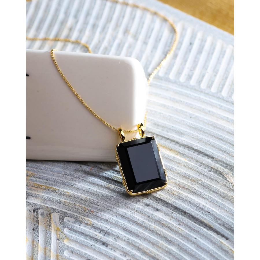 YoTreasure ブラックオニキスネックレス 14Kゴールドオーバー YoTreasure ブラックオニキスネックレス 14Kゴールドオーバー
