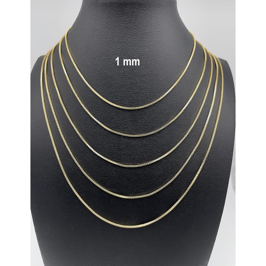 14K 10K リアルゴールドボックスチェーン - 1mm 1.5mm 1.75mm 14K 10K リアルゴールドボックスチェーン - 1mm 1.5mm 1.75mm