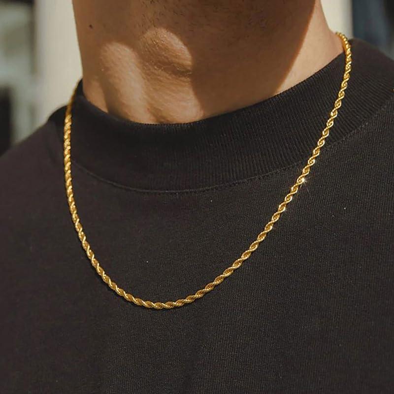 並行輸入品】メンズゴールドチェーン ゴールドネックレス 18インチ