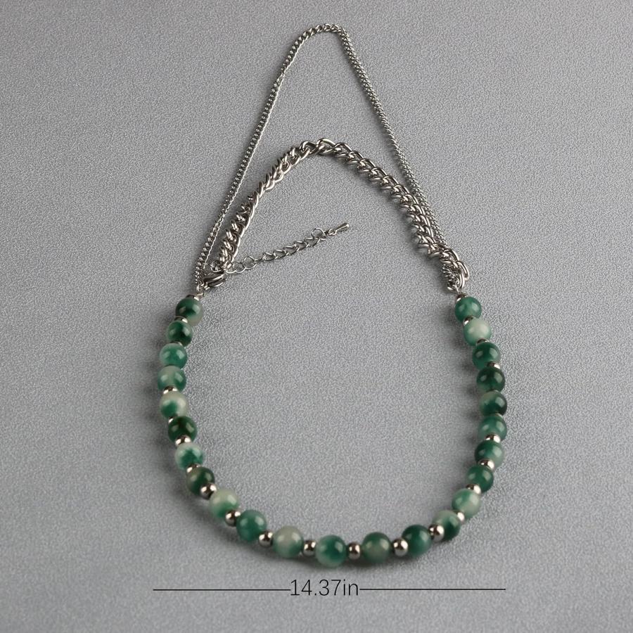 並行輸入品】グリーンストーン ヒップホップ 人工翡翠チョーカー 2層