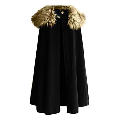 hhaappyy Cloak Coat for Men Winter Warm Gothic Wool Faux Fur Col 並行輸入品｜fusion-f｜02