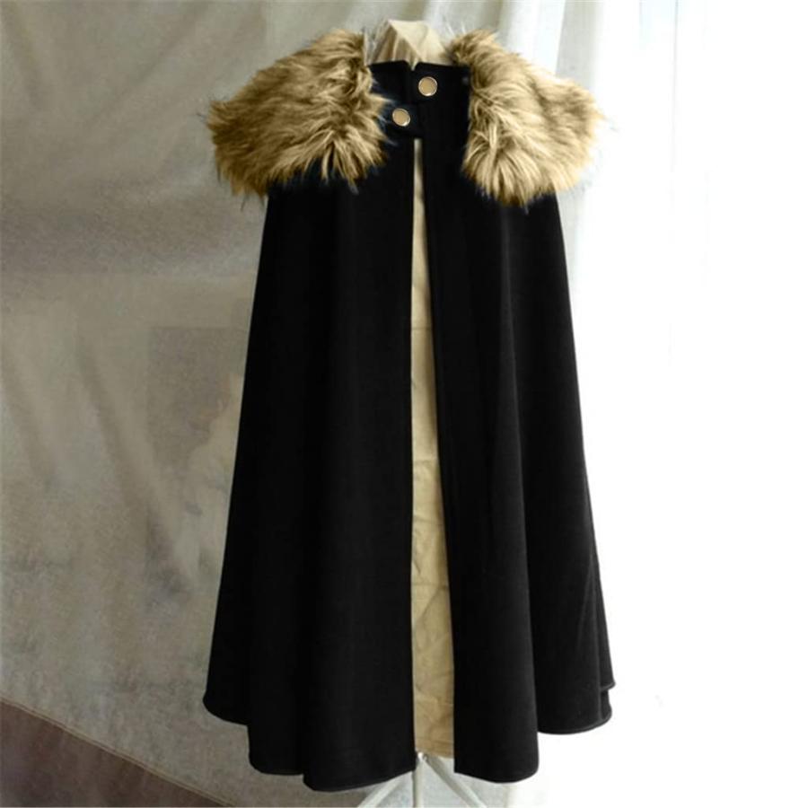 hhaappyy Cloak Coat for Men Winter Warm Gothic Wool Faux Fur Col 並行輸入品｜fusion-f｜04