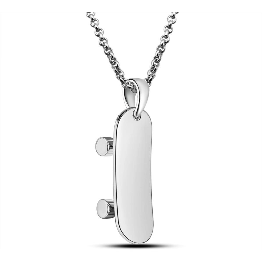 GRA 925シルバー ホワイトネックレス 並行輸入品】925スターリングシルバー スケートボードペンダント