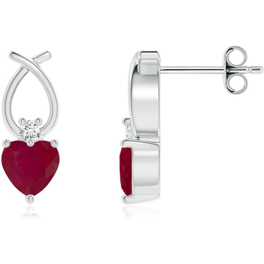 並行輸入品】ANGARA 天然ルビースタッドピアス レディース ガールズ