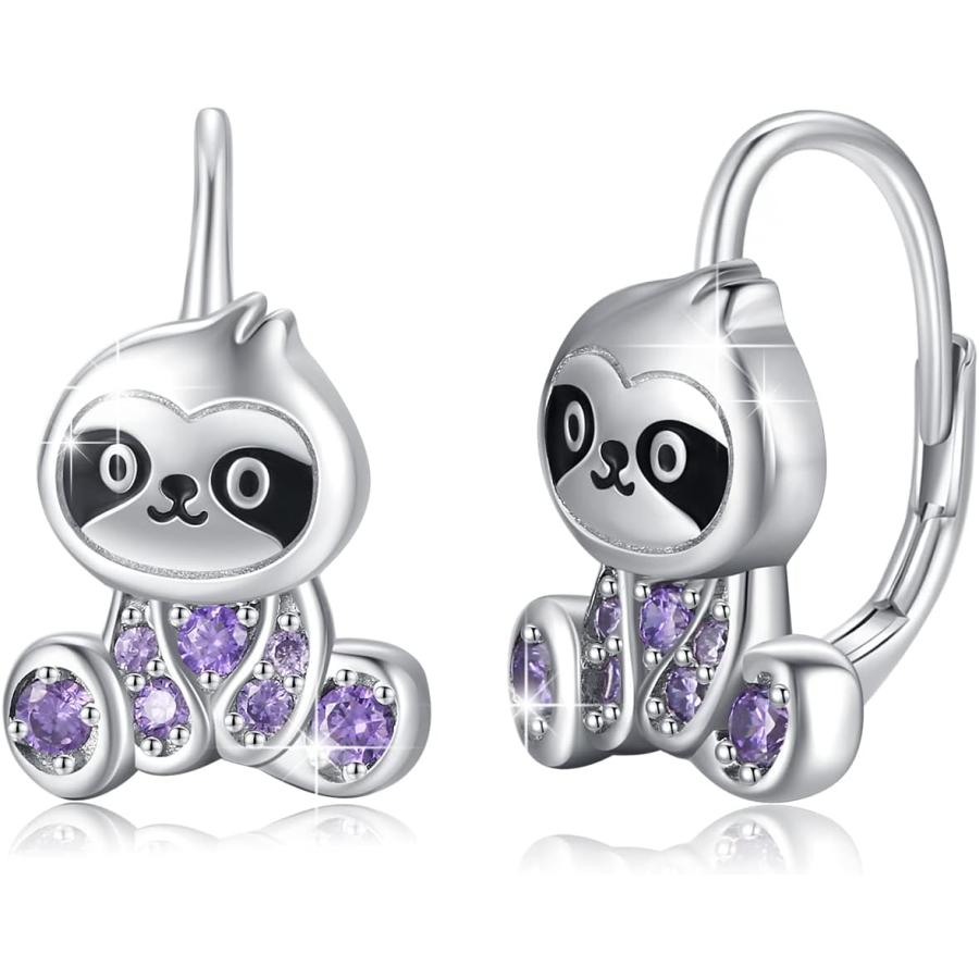 ナマケモノピアス 並行輸入品】ナマケモノピアス 女の子用 925スターリングシルバー