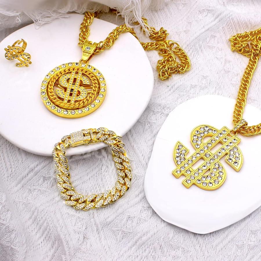 Ronglry ヒップホップ ゴールド マネーチェーン ドルサイン Ronglry ヒップホップ ゴールド マネーチェーン ドルサイン