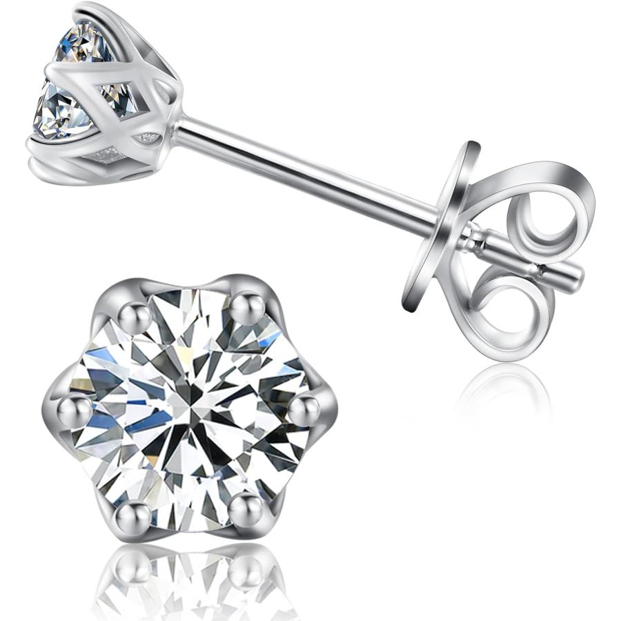 ONKAZO モアッサナイトスタッドピアス レディース メンズ 低刺激性 18K  