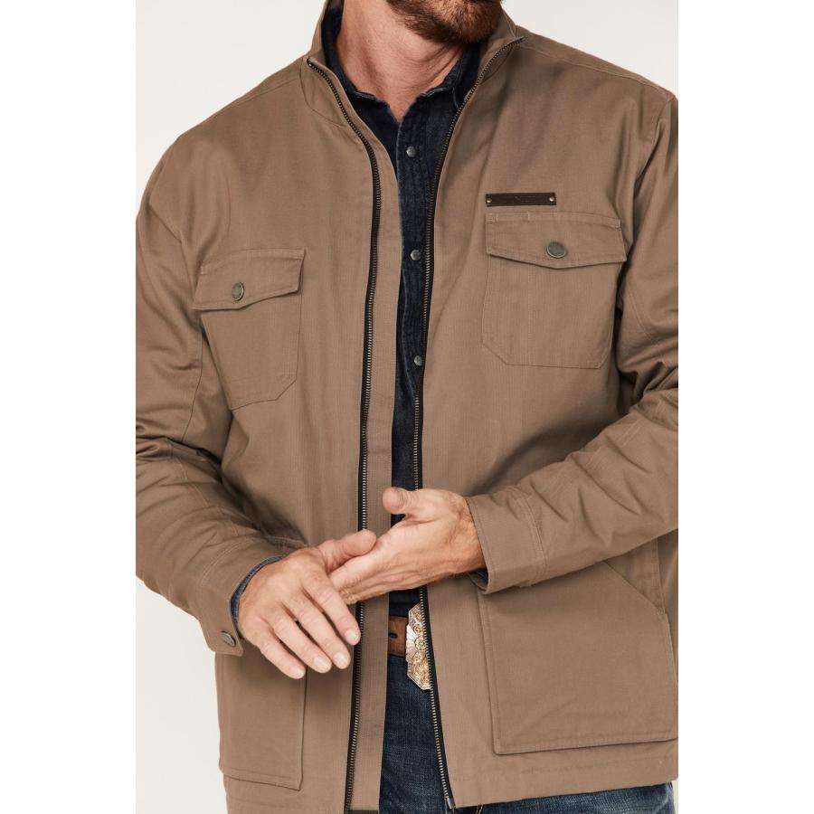 Cinch Men's Solid Brushed Twill Snap Front Canvas Jacket Grey Me 並行輸入品｜fusion-f｜07