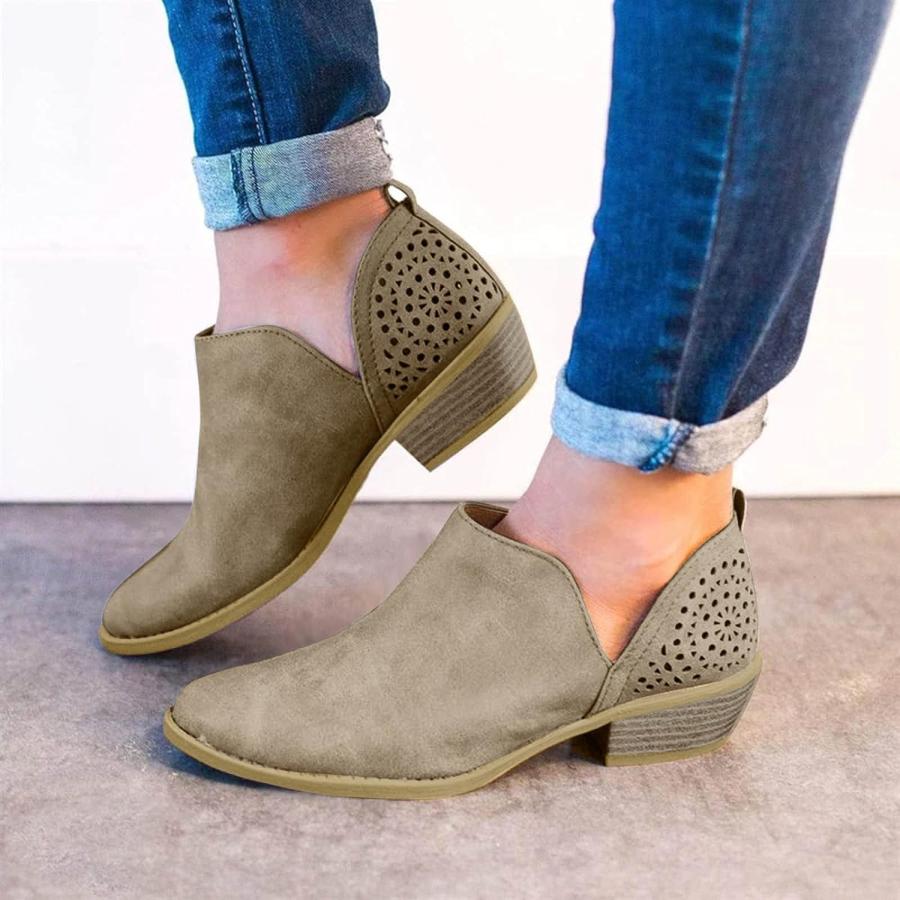 Winter Boots for Women  Womens Low Heel Short Ankle Booties Zip Platform Boots Round Toe Non-Slip Casual Boots Shoes　並行輸入品｜fusion-f｜02