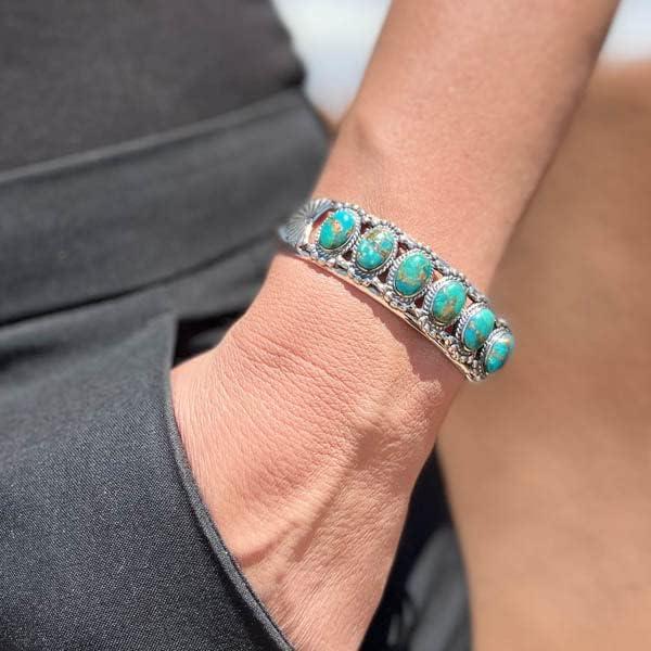 並行輸入品】ターコイズブレスレット スターリングシルバー 925 本物の