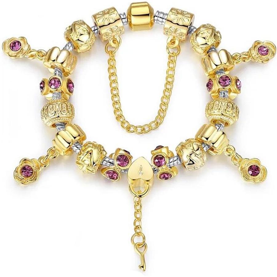 【並行輸入品】Cy trendy Colors Theme Noble Silver Plated Charms Bracelet with ...
