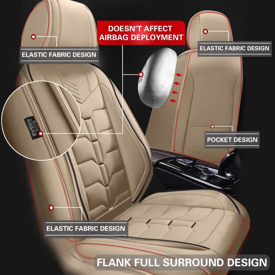 IKABEVEM Car Seat Covers Fit for Honda HR V 2016 2024 Faux Leath 並行輸入品｜fusion-f｜07