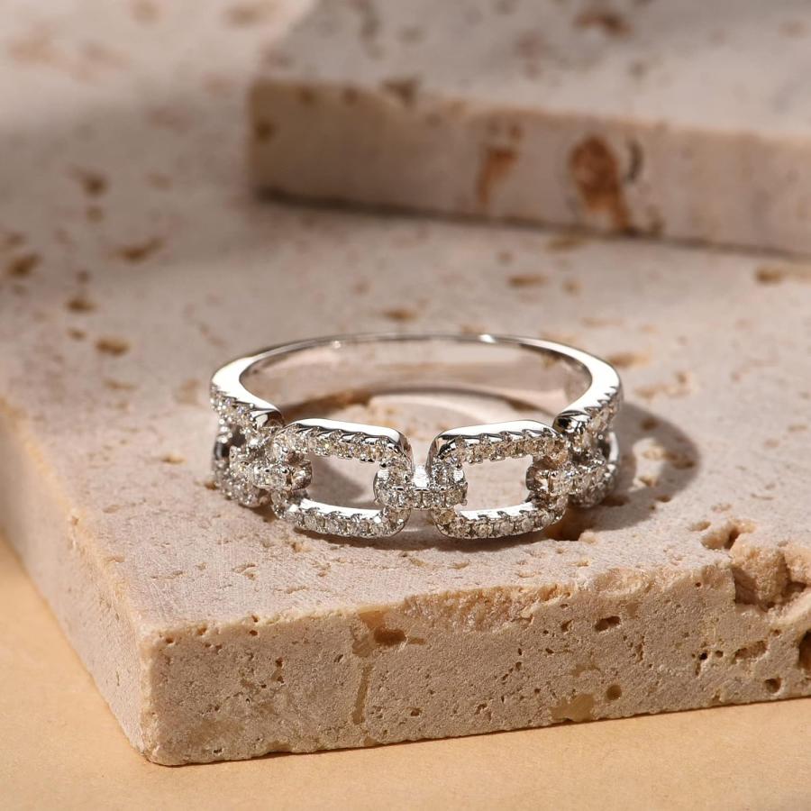 【並行輸入品】LAVALE モアッサナイト 結婚指輪 レディース ツイストリンク Dカラー VVS1 人工ダイヤモンドリング ハーフエタニティ スタッ |  | 02