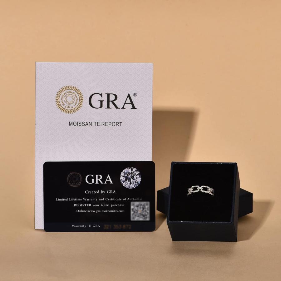 【並行輸入品】LAVALE モアッサナイト 結婚指輪 レディース ツイストリンク Dカラー VVS1 人工ダイヤモンドリング ハーフエタニティ スタッ |  | 04