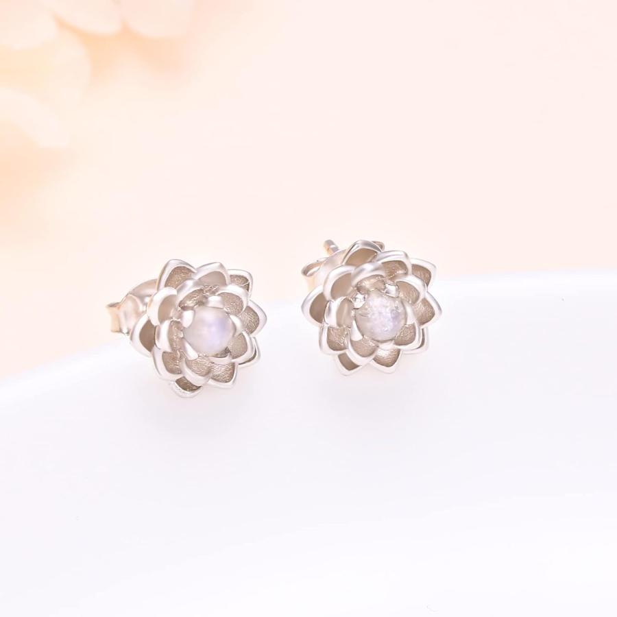 ムーンストーン ロータスジュエリーセット スターリングシルバー 蓮の花リング 真の愛の刻印入り 自然ヒーリング 仏陀 スピリチュアル ヨガ 蓮 ジュエリー ギ |  | 02
