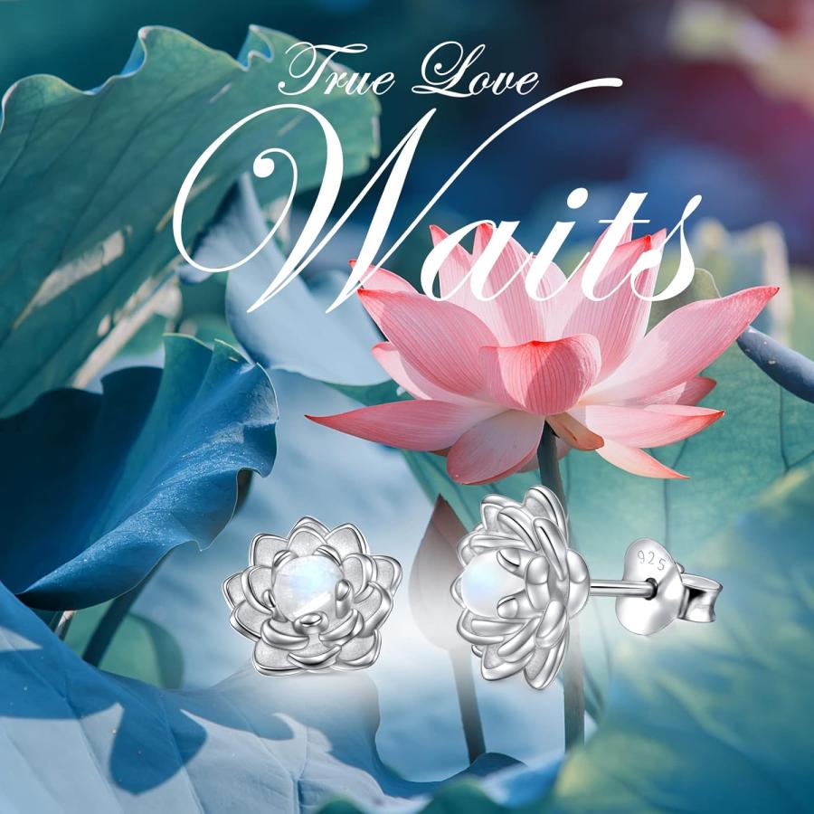 ムーンストーン ロータスジュエリーセット スターリングシルバー 蓮の花リング 真の愛の刻印入り 自然ヒーリング 仏陀 スピリチュアル ヨガ 蓮 ジュエリー ギ |  | 04