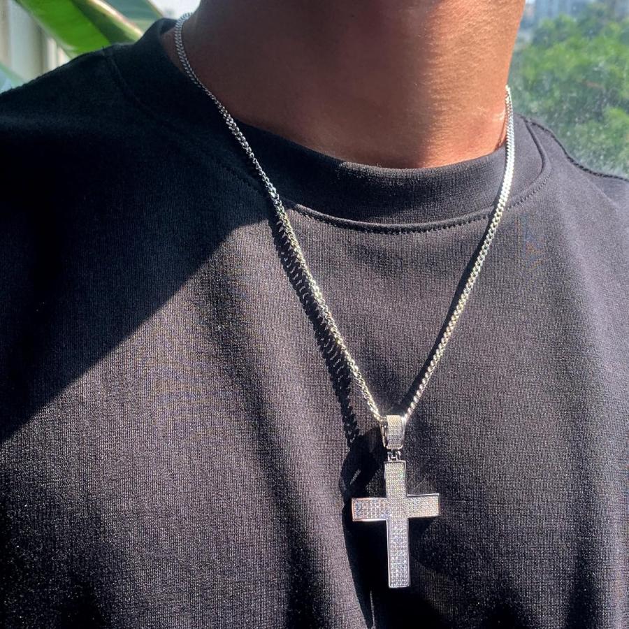 最高級モアサナイト / クロスネックレス / 3ｍｍ 並行輸入品】CHINALUSTER モアッサナイト クロスネックレス