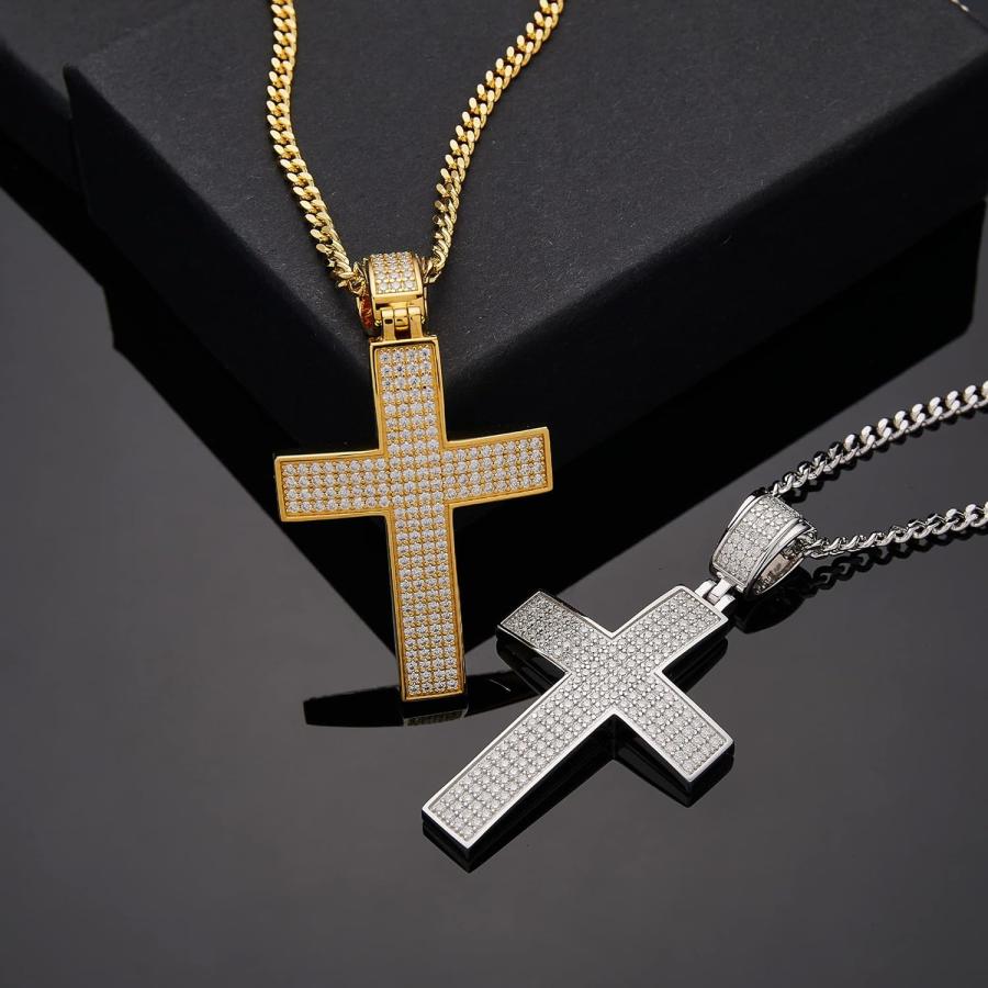 最高級モアサナイト / クロスネックレス / 3ｍｍ 並行輸入品】CHINALUSTER モアッサナイト クロスネックレス