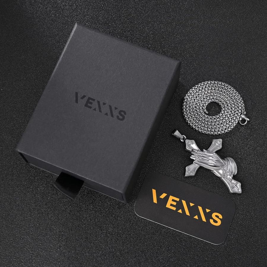 並行輸入品】VEXXS クロスネックレス メンズ 18K リアルゴールドメッキ