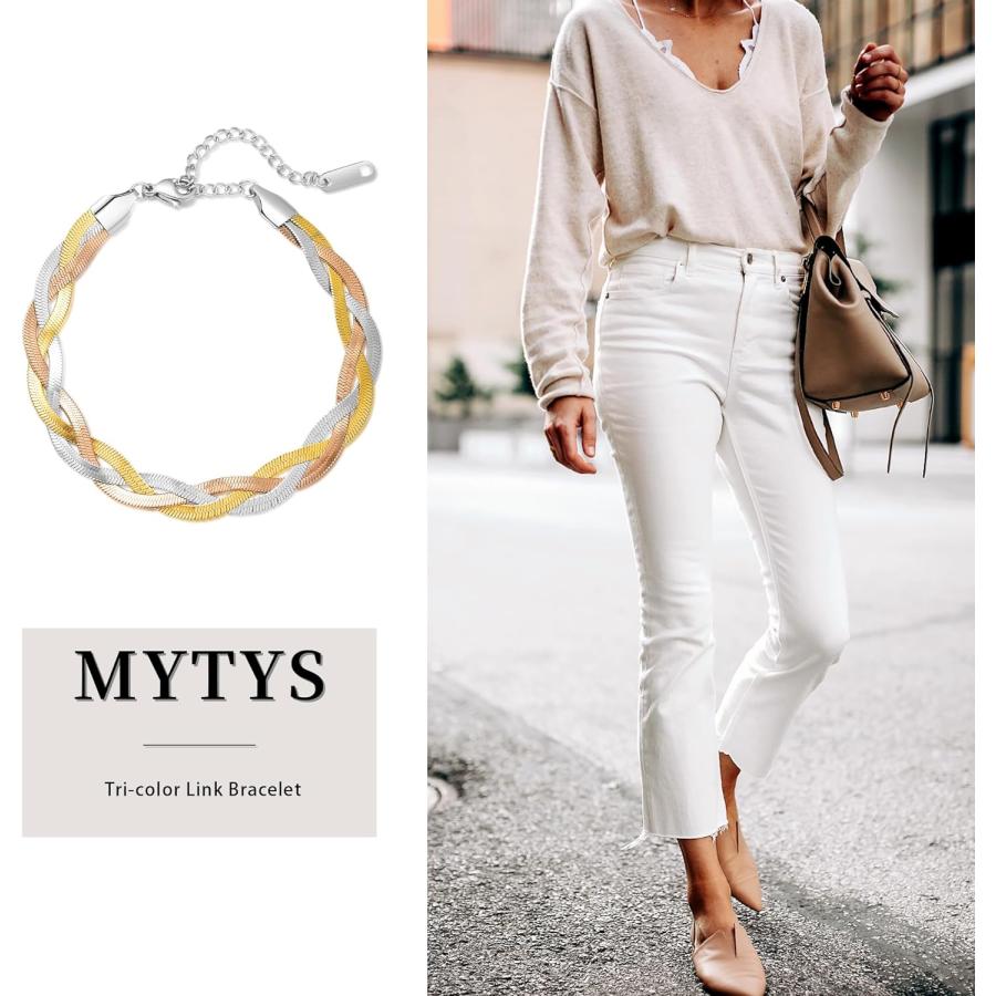 並行輸入品】Mytys 3色18Kゴールドチェーンブレスレット