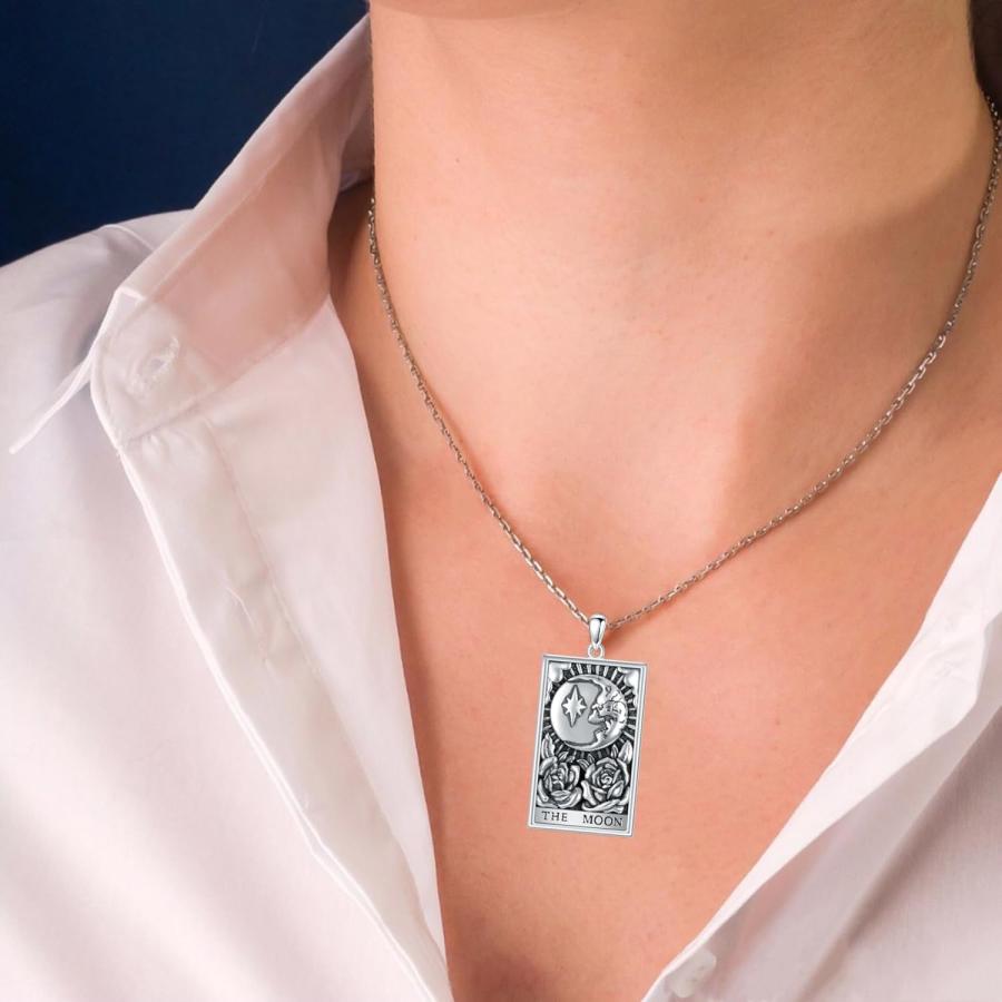SIMONLY タロットカードネックレス 925スターリングシルバー 月