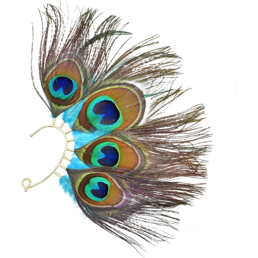 並行輸入品】天然孔雀の羽 イヤーカフ - ピーコックフェザーイヤリング