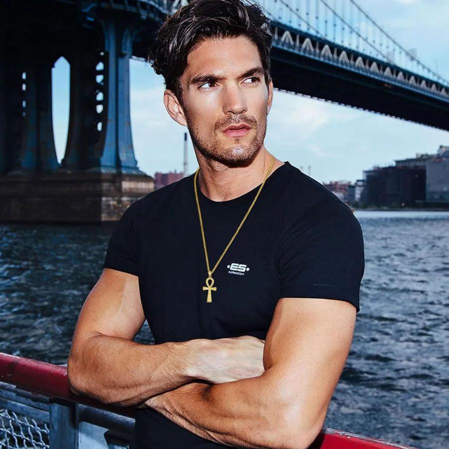 【並行輸入品】EUDORA スターリングシルバー アンククロスネックレス レディース メンズ エジプト 死神 アヌビスペンダント お守り エネルギーネ |  | 04