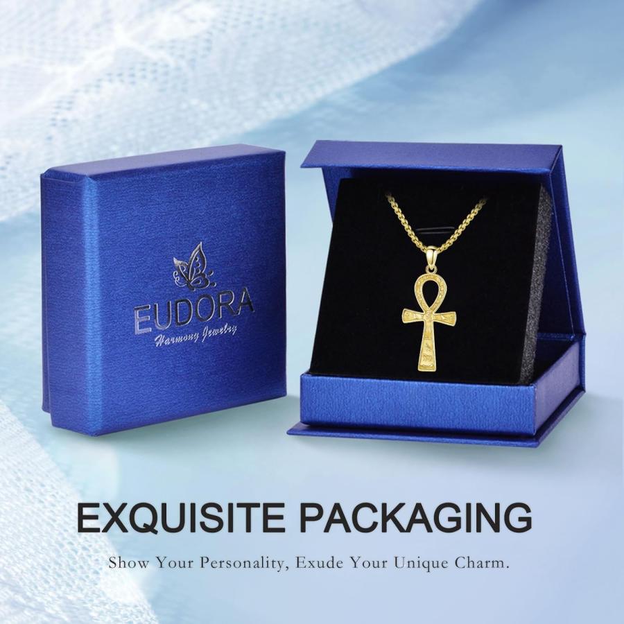 【並行輸入品】EUDORA スターリングシルバー アンククロスネックレス レディース メンズ エジプト 死神 アヌビスペンダント お守り エネルギーネ |  | 06