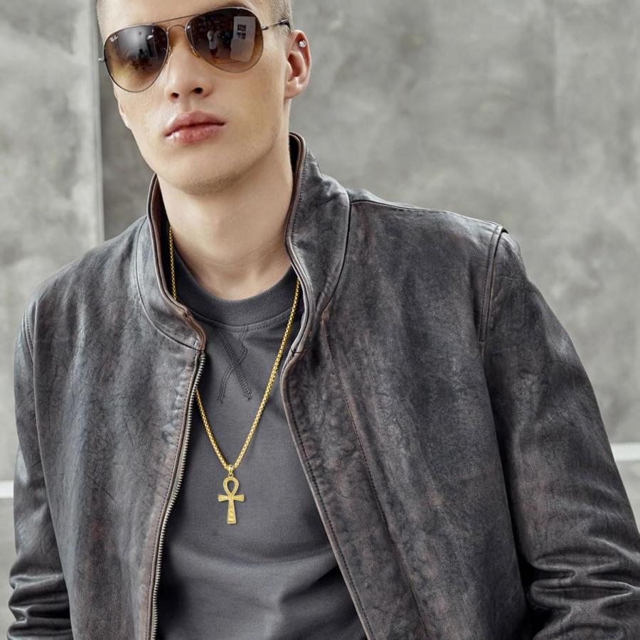 【並行輸入品】EUDORA スターリングシルバー アンククロスネックレス レディース メンズ エジプト 死神 アヌビスペンダント お守り エネルギーネ |  | 07