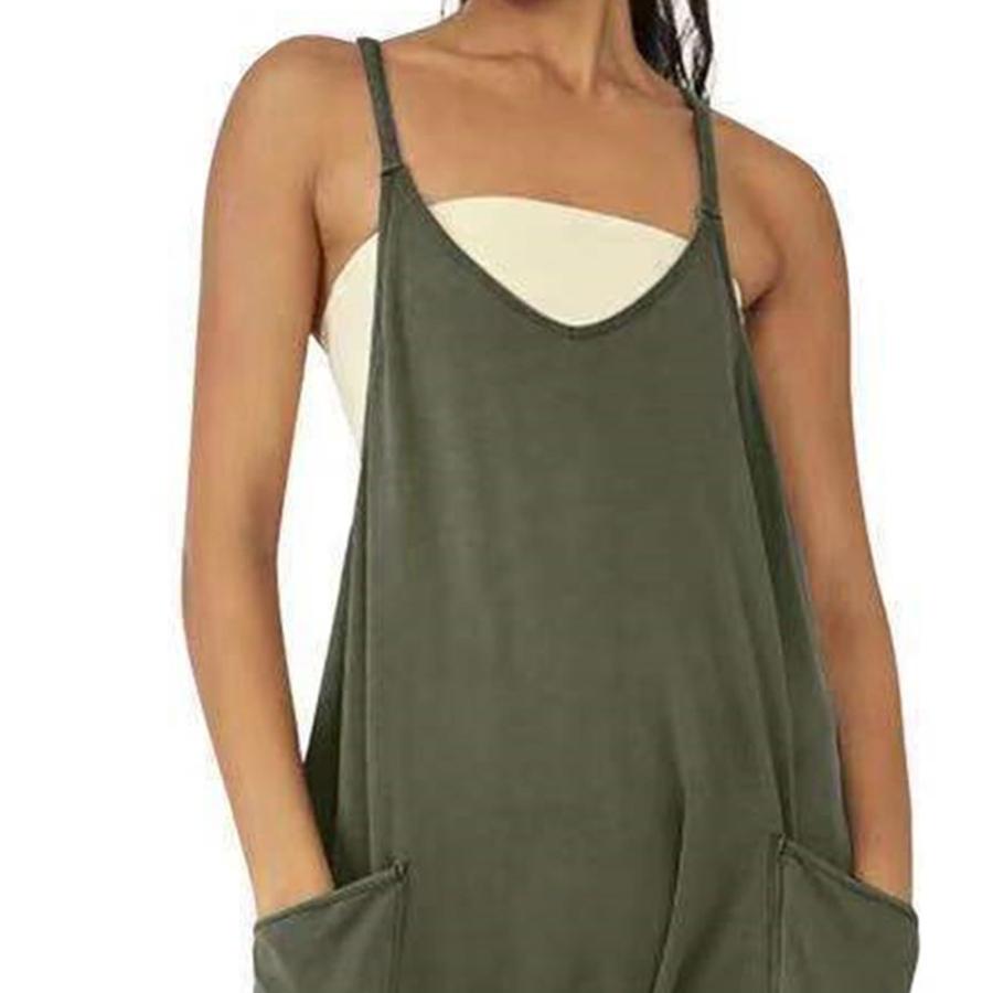 JEsilunmaMY Womens Solid Color Baggy Sleeveless Jumpsuits Spaghe 並行輸入品｜fusion-f｜04