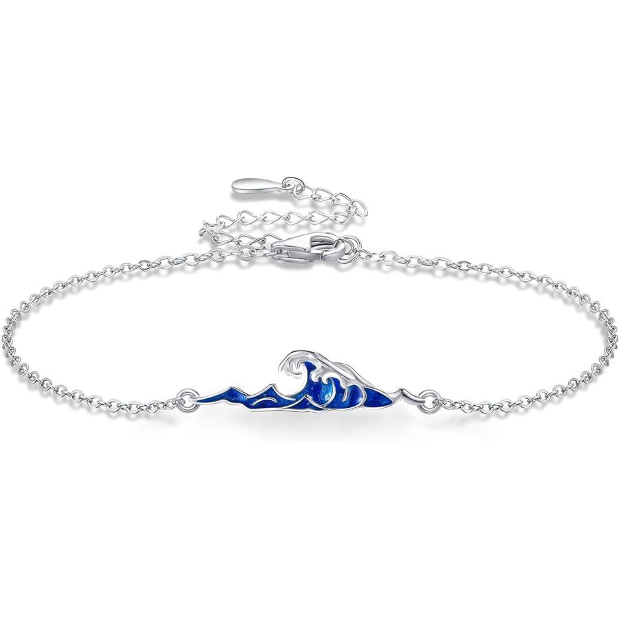 【並行輸入品】ONEFINITY Wave Bracelet 925 Sterling Silver Waterproof Ocean Beach S | 