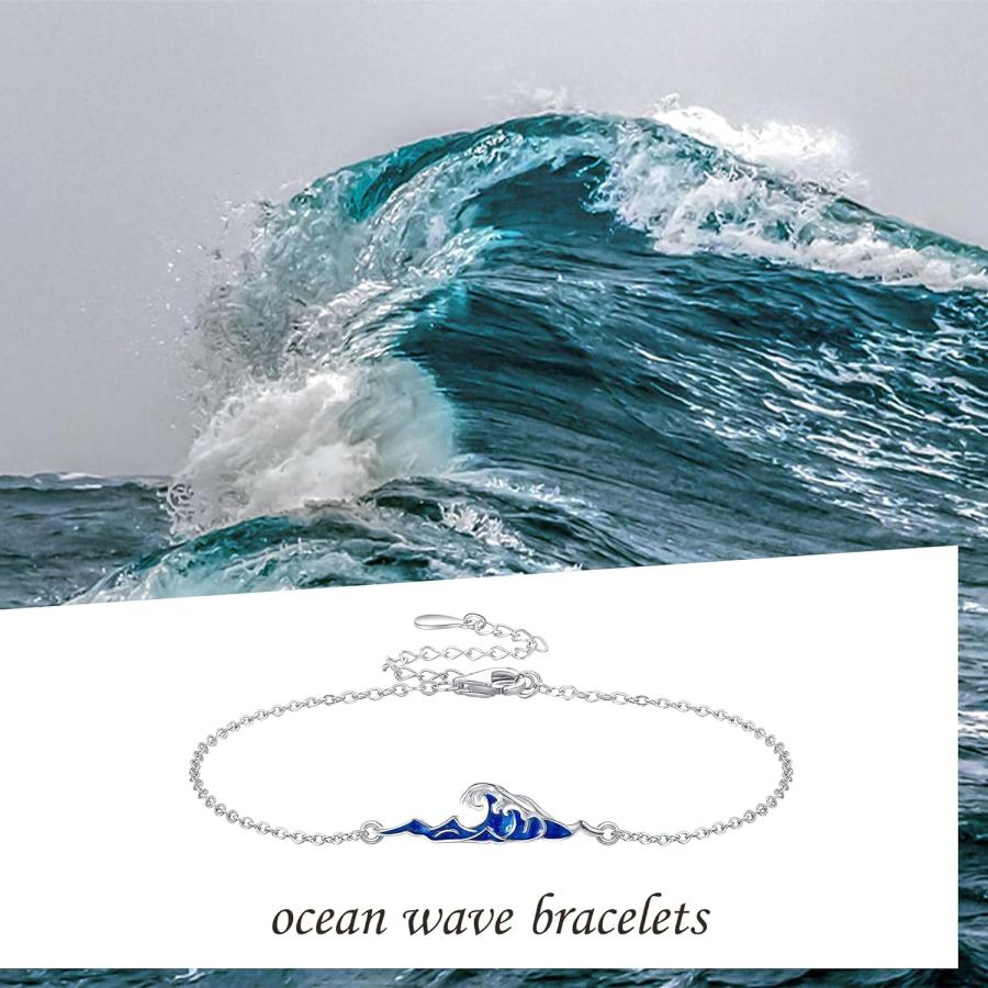 【並行輸入品】ONEFINITY Wave Bracelet 925 Sterling Silver Waterproof Ocean Beach S |  | 03