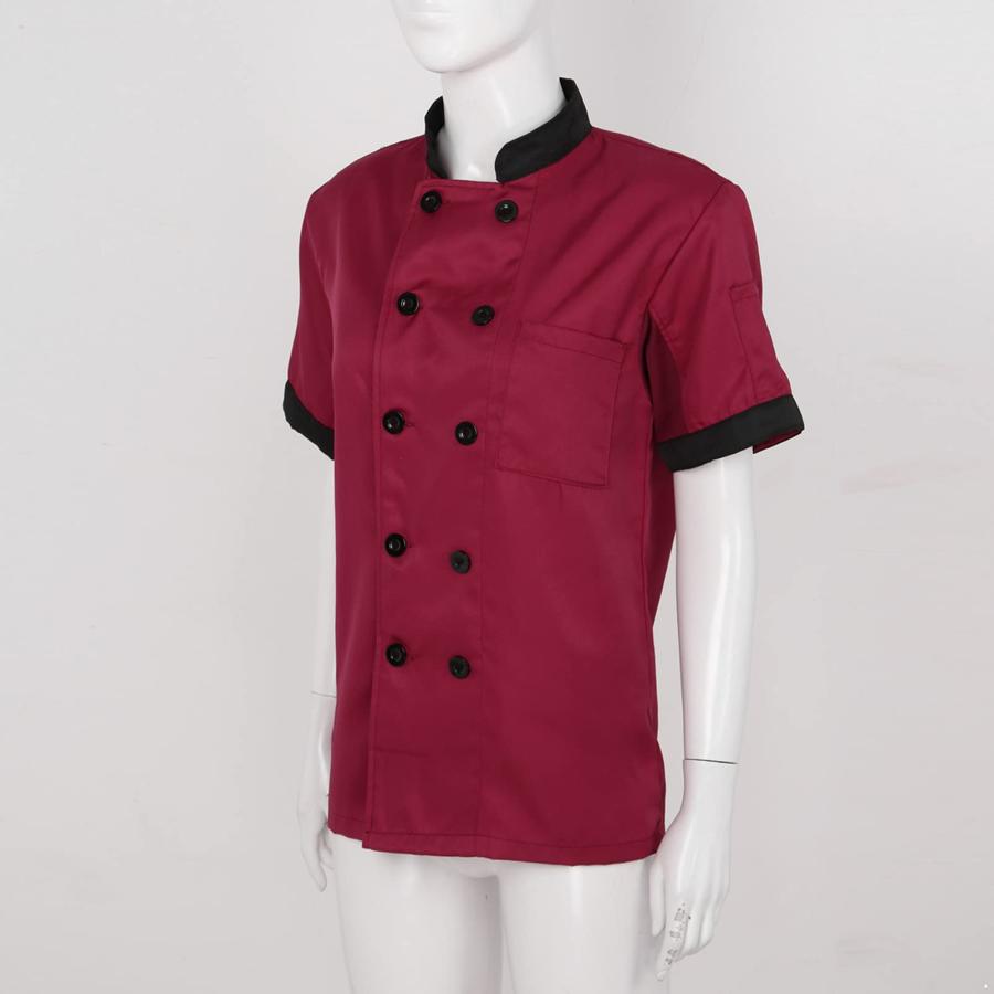 YOOJIA Womens Chef Jacket Short Sleeve Collar Cook Coat Restaura 並行輸入品｜fusion-f｜10