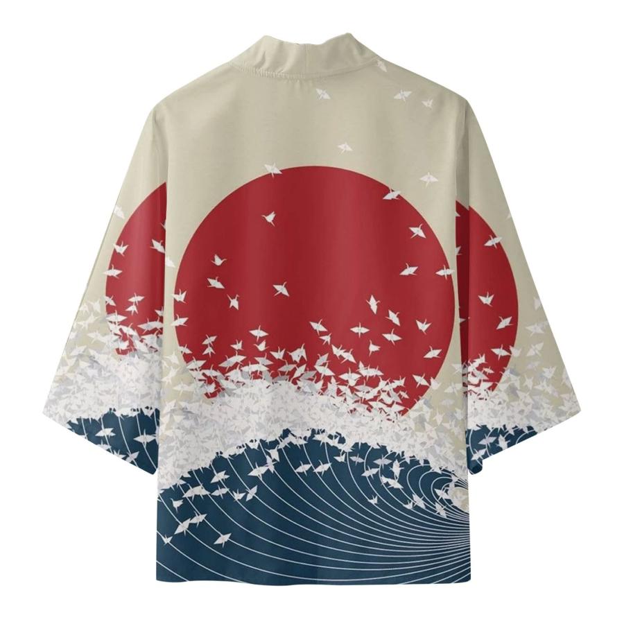官報 Lightweight Kimono Jacket Seven Sleeve Open Front Cardigan Coat 並行輸入品