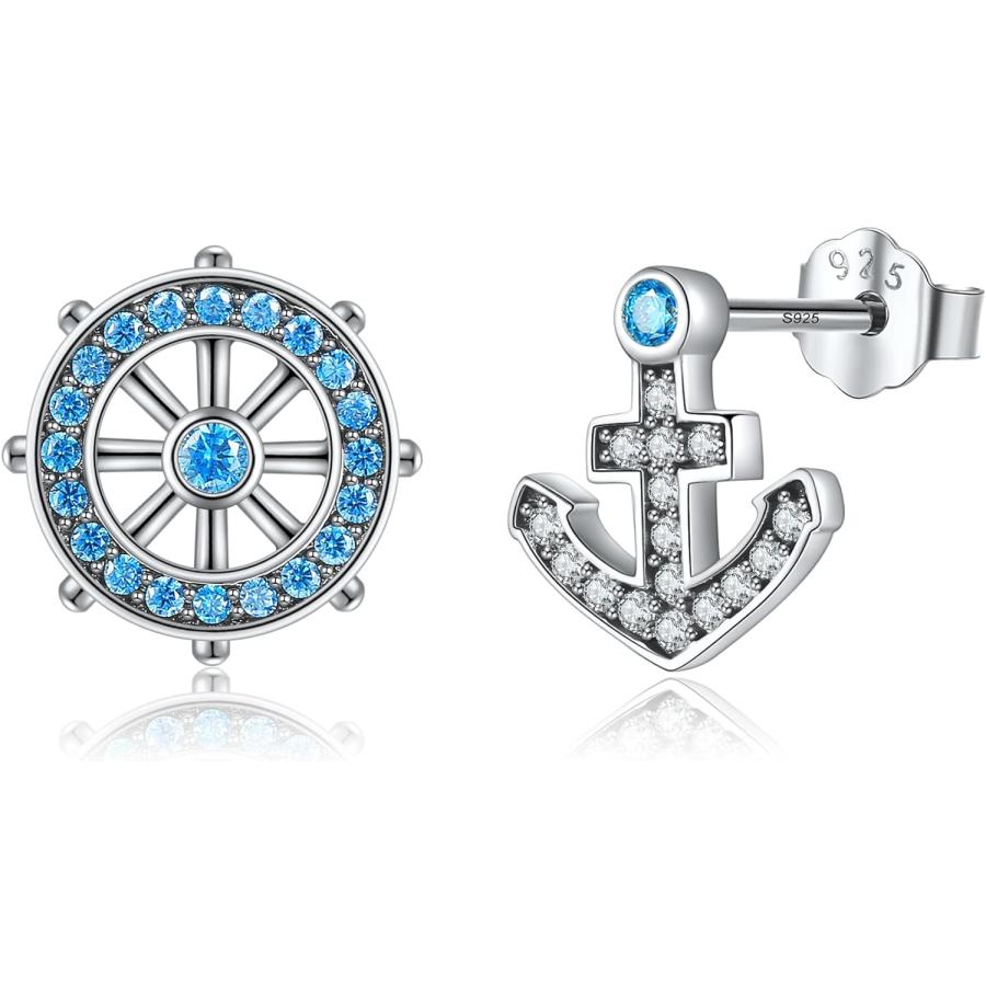 619】スクエアピアス／イヤリング／アンカー／錨