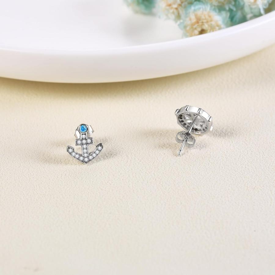 619】スクエアピアス／イヤリング／アンカー／錨