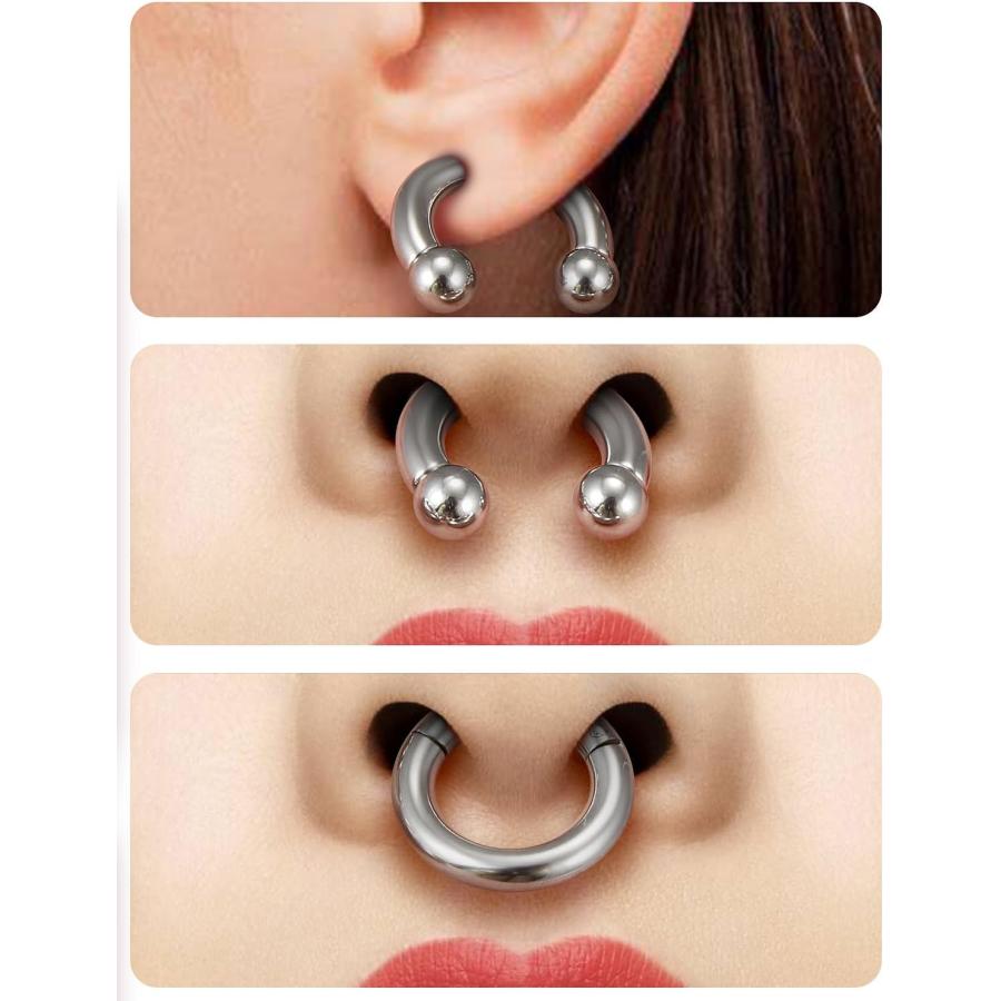 L7L7WM 316L サージカルスチール エンドレスフープイヤリング ノーズ