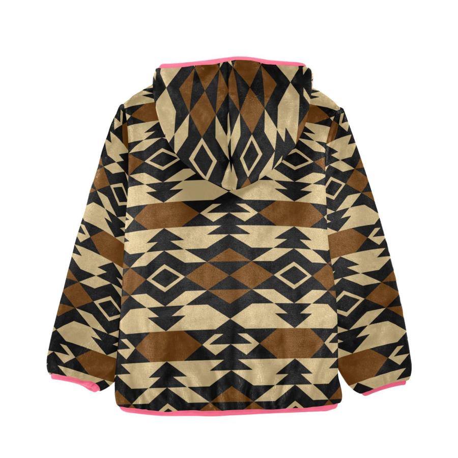 Aflyko Girls Fleece Aztec Brownblack Zip Up Hoodie Fleece Outerw 並行輸入品｜fusion-f｜04