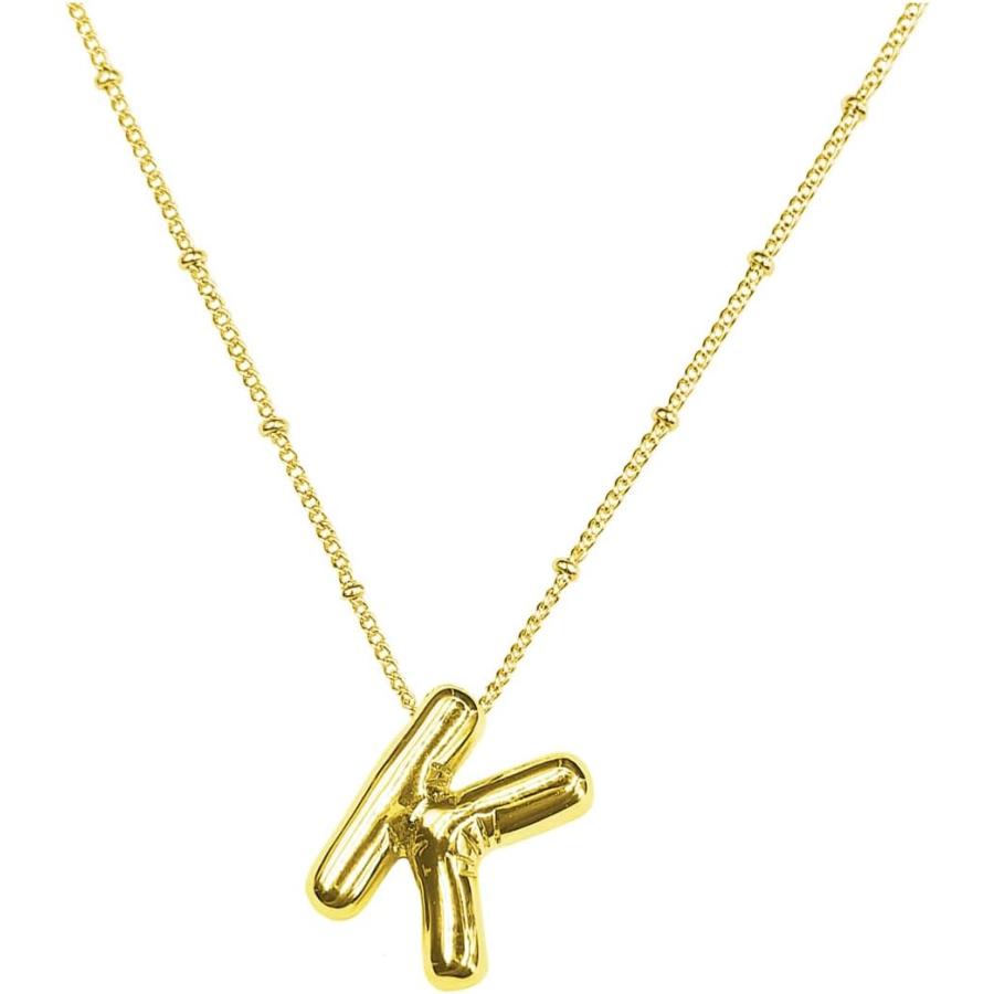 Choistily バブルレターネックレス レディース メンズ ゴールド Choistily バブルレターネックレス レディース メンズ ゴールド