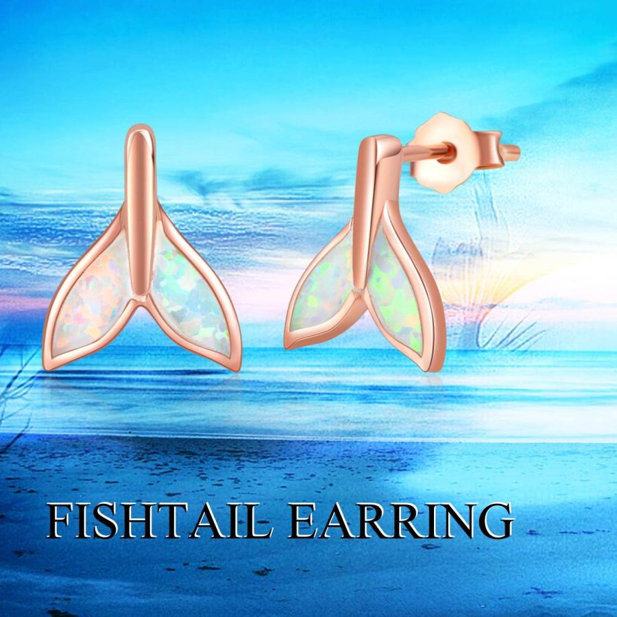 【並行輸入品】マーメイドイヤリング S925スターリングシルバー マーメイドオパール スタッドピアス マーメイド オーシャン ジュエリーギフト レディ |  | 01