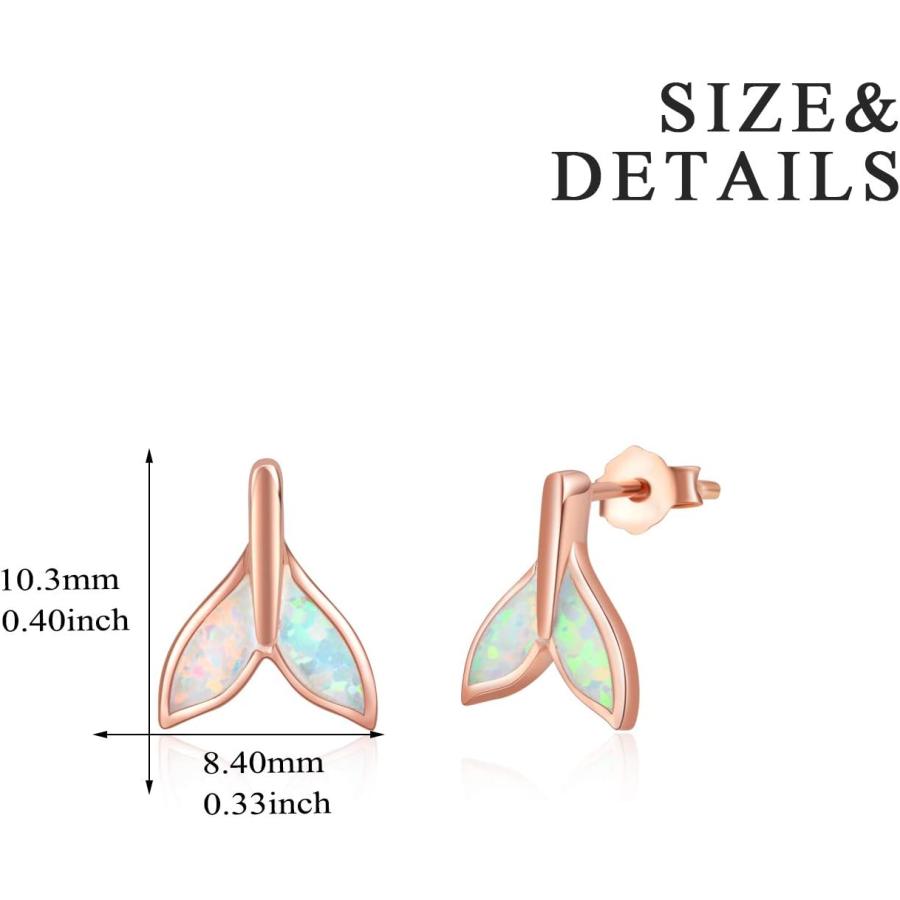 【並行輸入品】マーメイドイヤリング S925スターリングシルバー マーメイドオパール スタッドピアス マーメイド オーシャン ジュエリーギフト レディ |  | 03