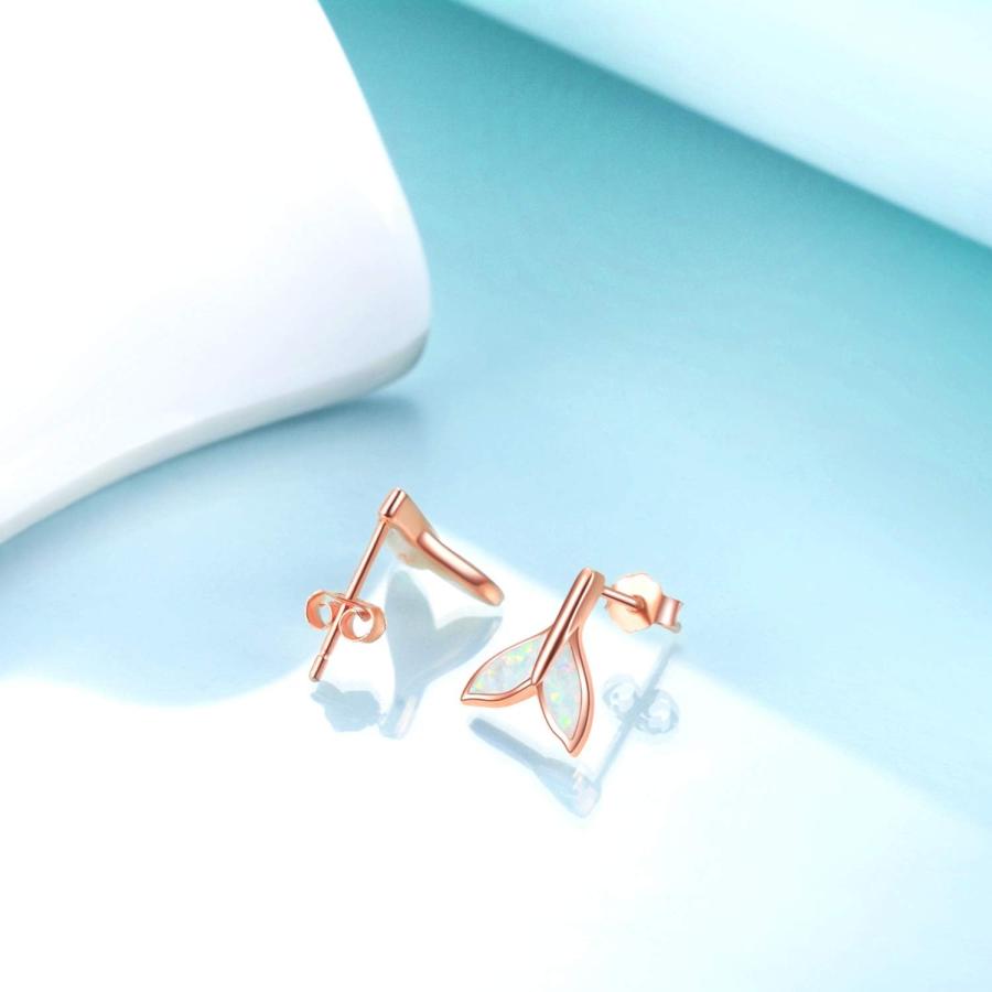 【並行輸入品】マーメイドイヤリング S925スターリングシルバー マーメイドオパール スタッドピアス マーメイド オーシャン ジュエリーギフト レディ |  | 04