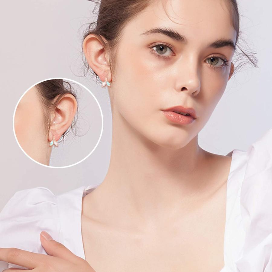 【並行輸入品】マーメイドイヤリング S925スターリングシルバー マーメイドオパール スタッドピアス マーメイド オーシャン ジュエリーギフト レディ |  | 05