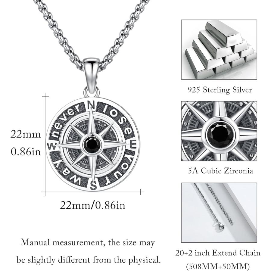 並行輸入品】AOSAIB コンパスネックレス 925スターリング