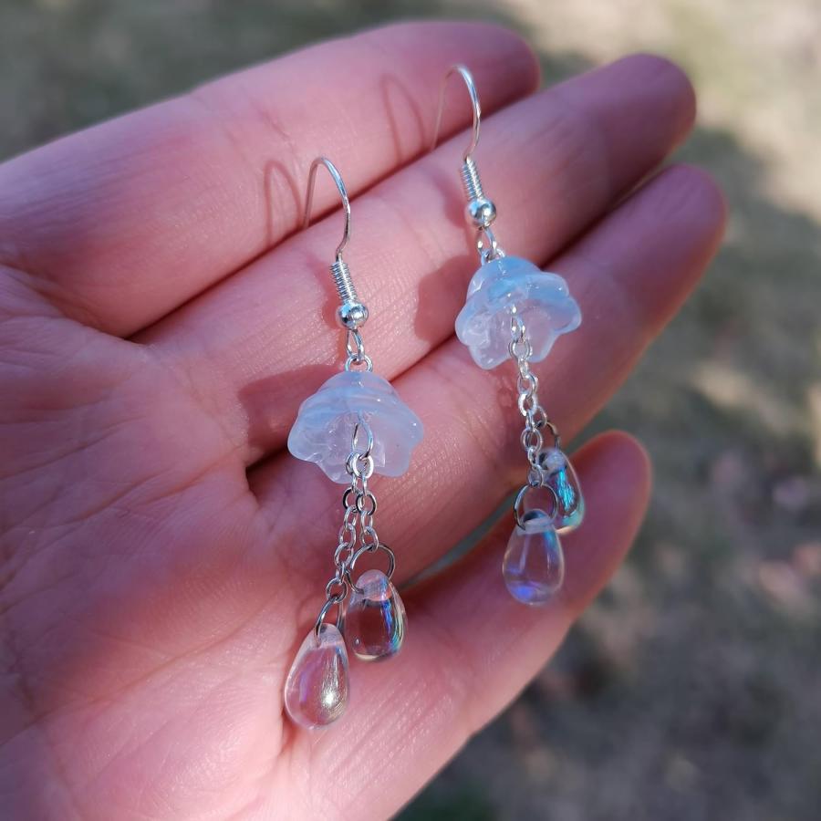 並行輸入品】Gracayfr かわいいクラゲイヤリング チェコガラス